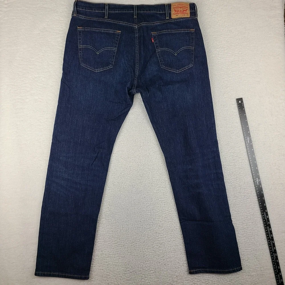 Levi's 505 Jeans Mens 40x32 Blue Regular Fit Straight Waterless Dark Wash Denim